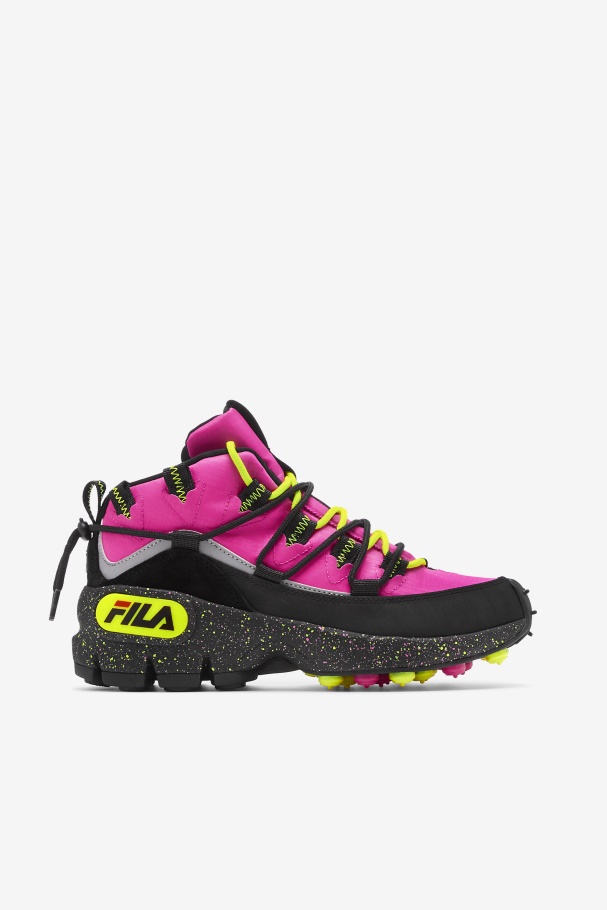 Feminino Grant Hill 1 X Trailpacer Rosa Brilho/preto/amarelo Fila
