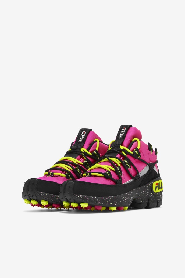 Feminino Grant Hill 1 X Trailpacer Rosa Brilho/preto/amarelo Fila