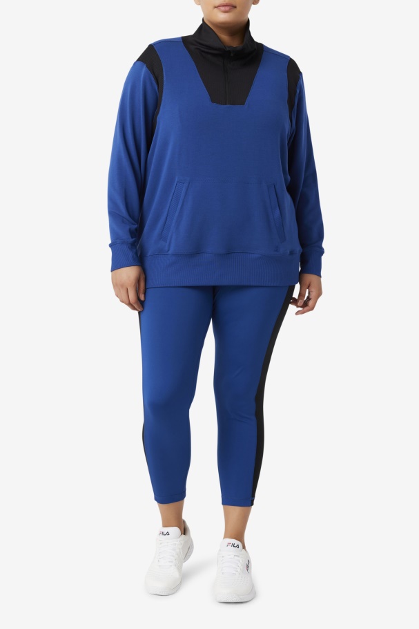 Fi-lux Meio Zíper Fila Marinho Peônia/preto