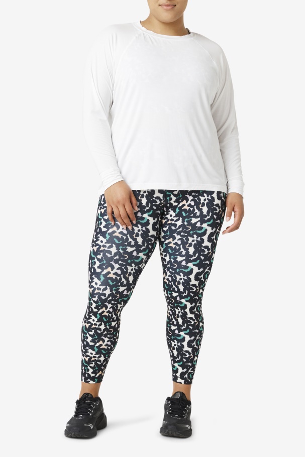 Fi-lux Mesh Costas Manga Longa Crew Fila Branco