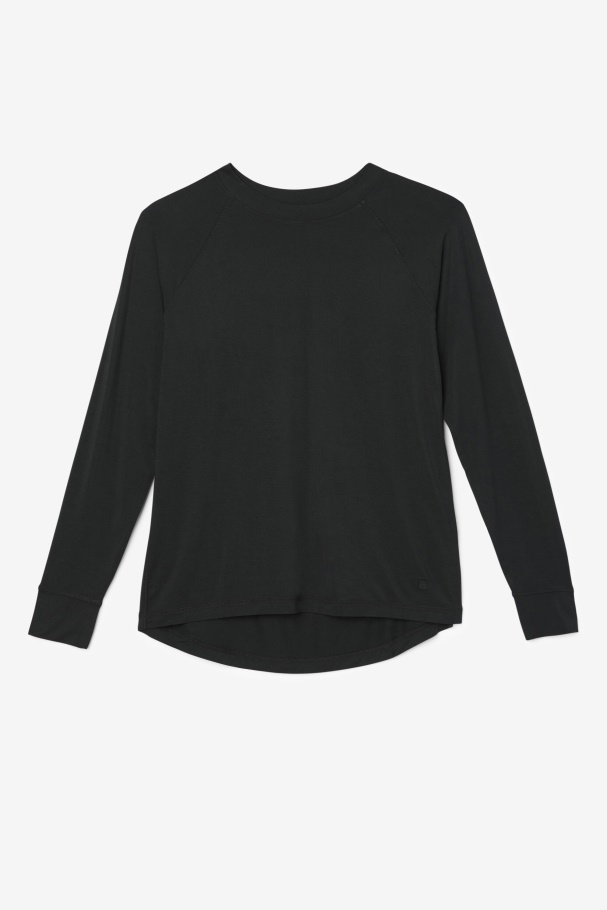 Fi-lux Mesh Costas Manga Longa Crew Fila Preto