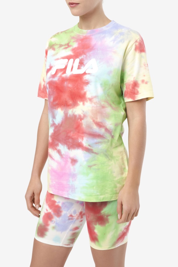 Fila Alivia Tie Dye Tee Verde/branco/pervinca/vermelho