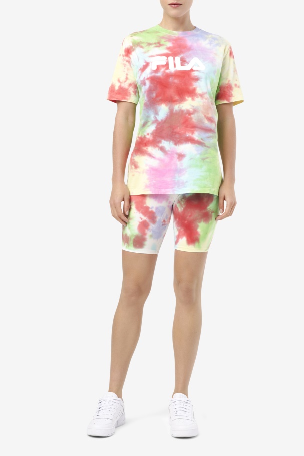 Fila Alivia Tie Dye Tee Verde/branco/pervinca/vermelho