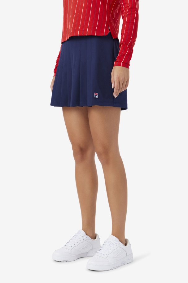 Fila Amy Saia Plissada Azul Marinho