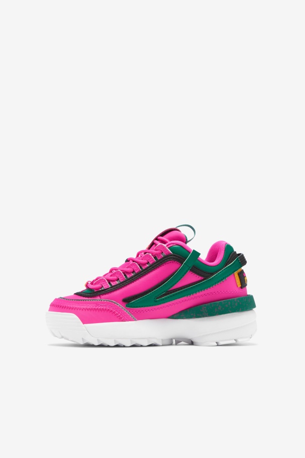 Fila Big Kids\ Disruptor 2 Exp Rosa Brilhante/verde/ouro