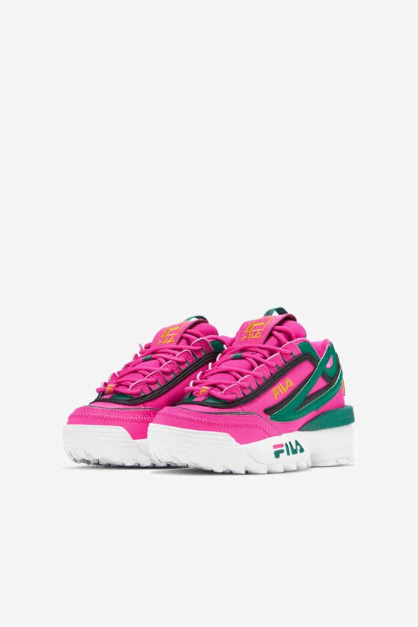 Fila Big Kids\ Disruptor 2 Exp Rosa Brilhante/verde/ouro