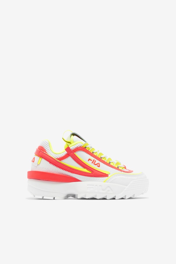 Fila Branco/coral Ardente/amarelo Disruptor Infantil 2 Exp