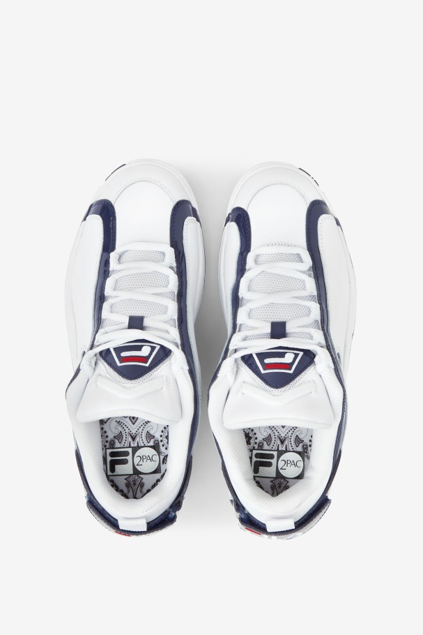 Fila Branco/marinho/vermelho Grant Hill 2 Baixo X 2pac \96 Reedição