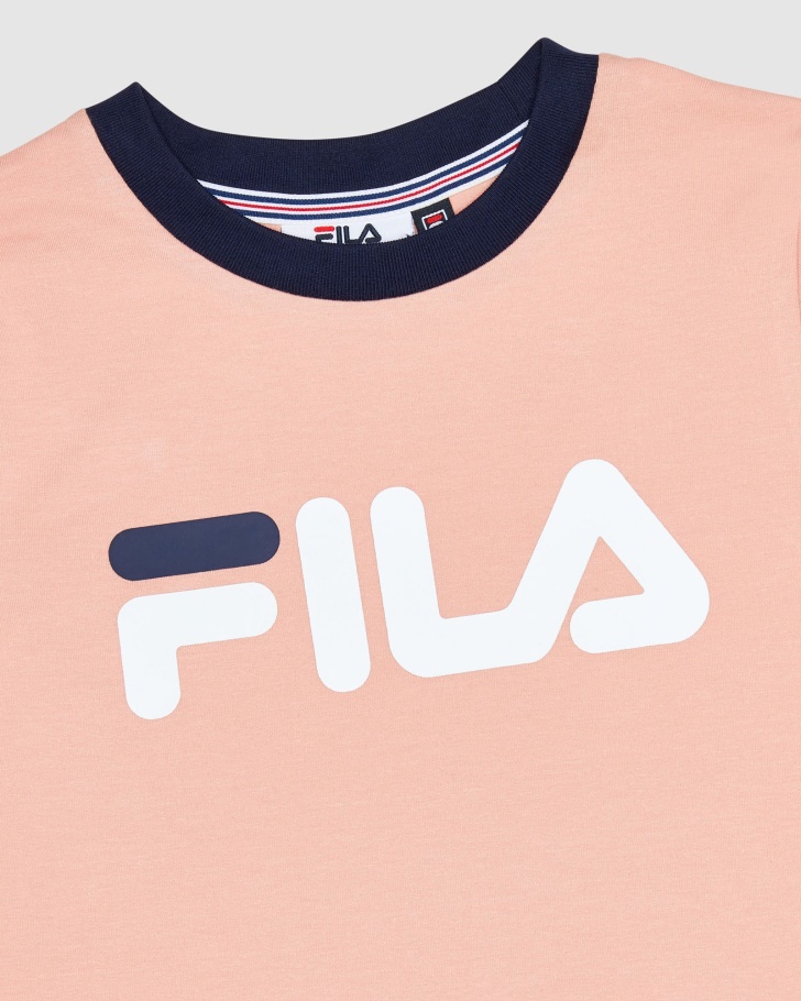 Fila Camiseta Ringer Clássica Para Menina Mellow Rose