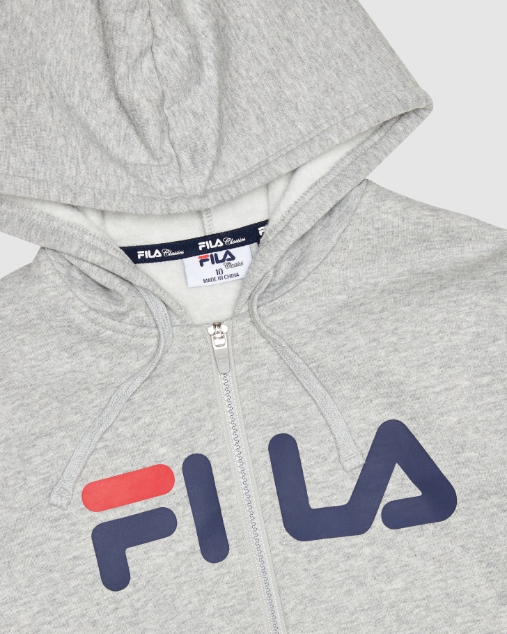 Fila Classic Kids Moletom Com Capuz Prata Marle