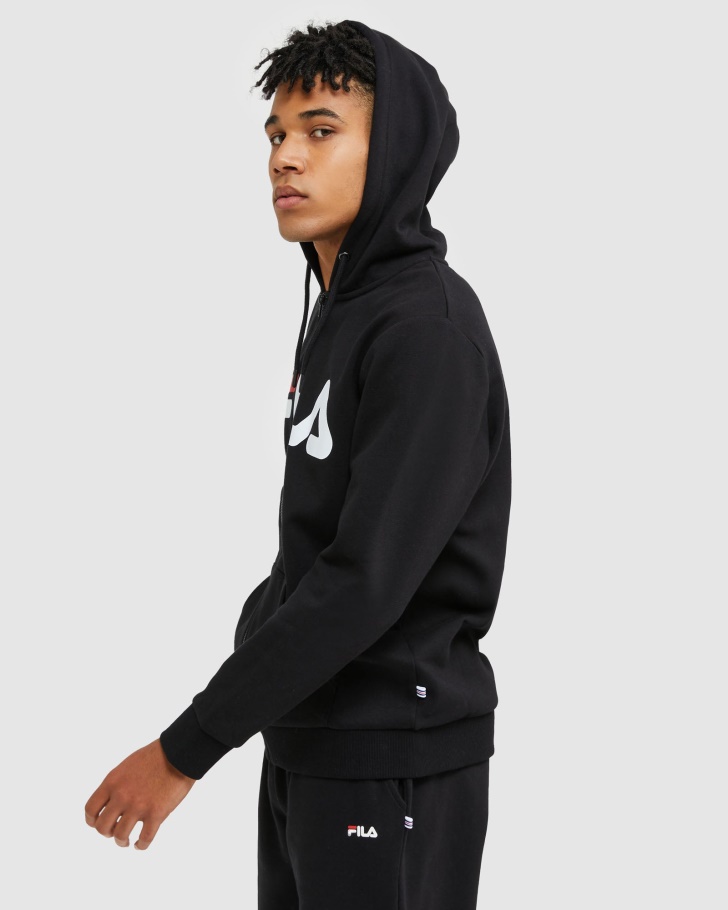 Fila Clássica Jaqueta Unissex Com Zíper Preto