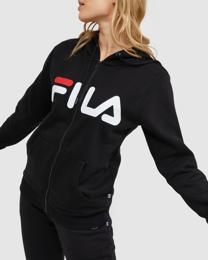 Fila Clássica Jaqueta Unissex Com Zíper Preto