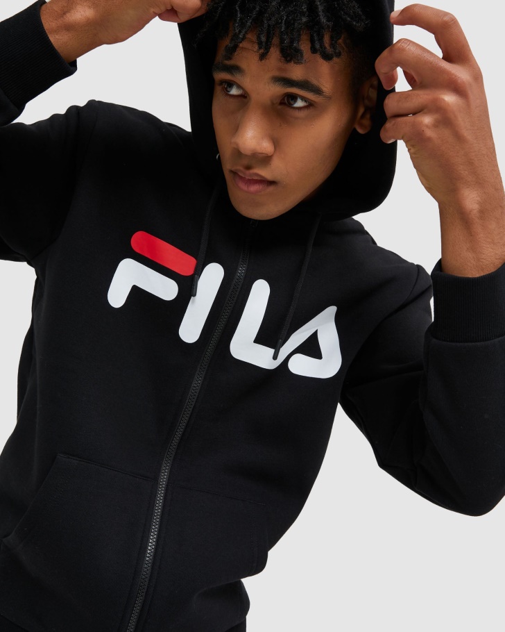 Fila Clássica Jaqueta Unissex Com Zíper Preto