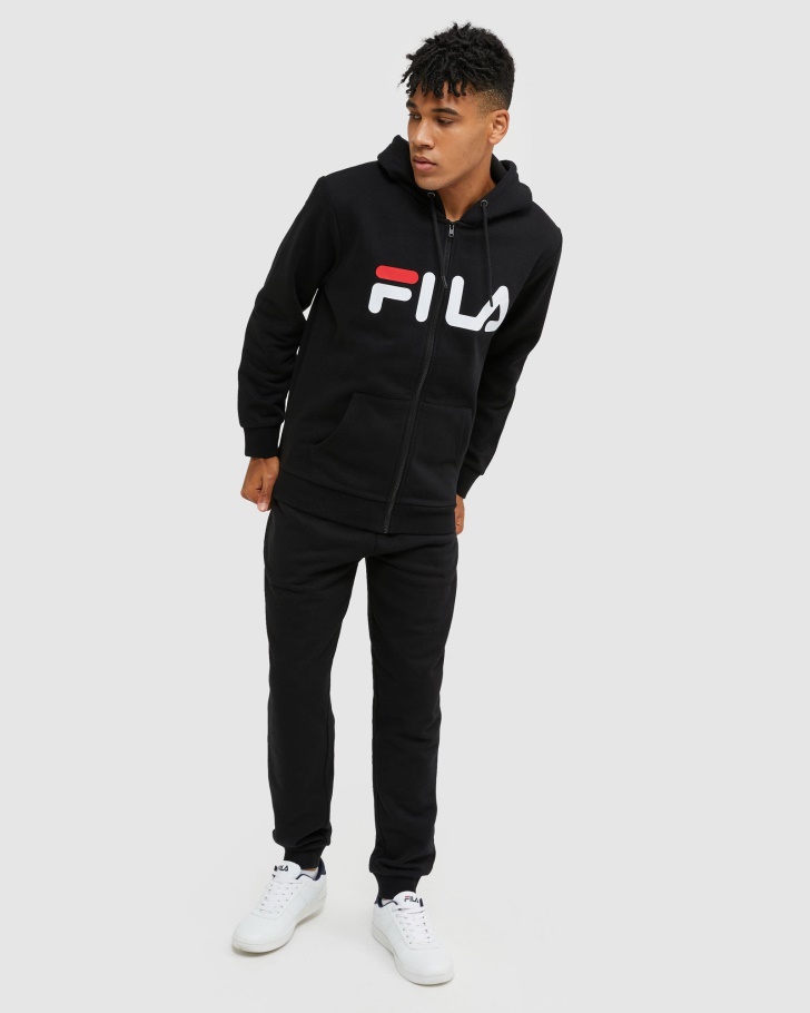 Fila Clássica Jaqueta Unissex Com Zíper Preto