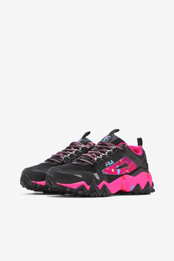 Fila Feminina Oakmont Tr Preto/rosa Glo/bluefish
