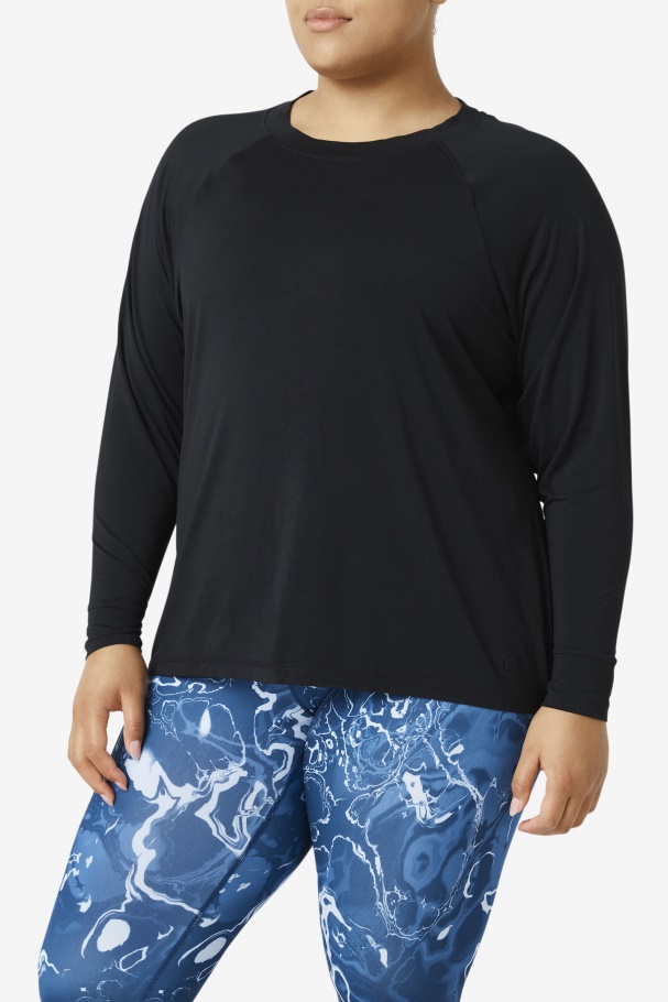 Fila Fi-lux Mesh Costas Manga Longa Crew Black