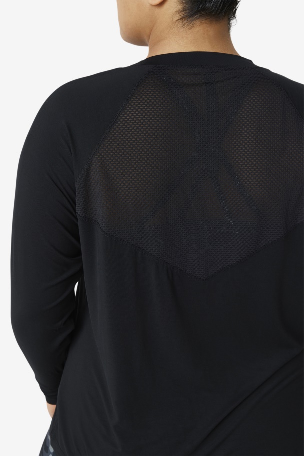 Fila Fi-lux Mesh Costas Manga Longa Crew Black