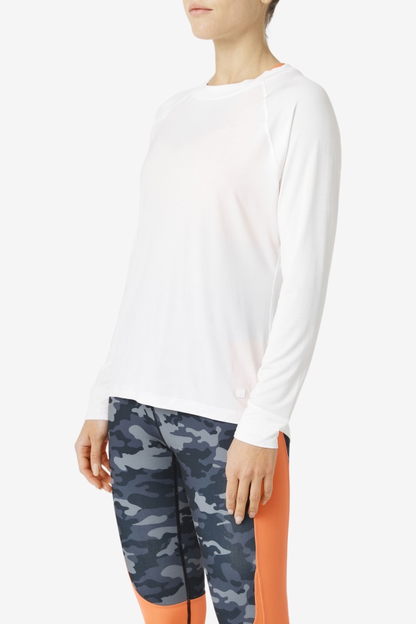 Fila Fi-lux Mesh Costas Manga Longa Crew White