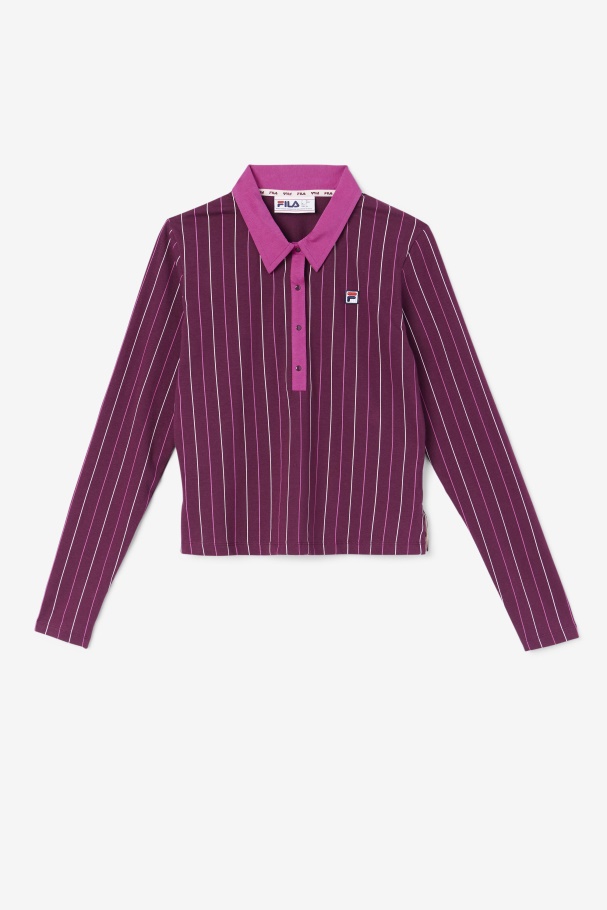 Fila Jada Polo De Manga Longa Uva Vinho/rouge/potpourri