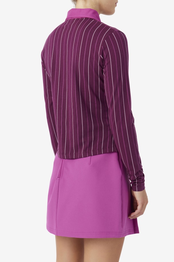 Fila Jada Polo De Manga Longa Uva Vinho/rouge/potpourri