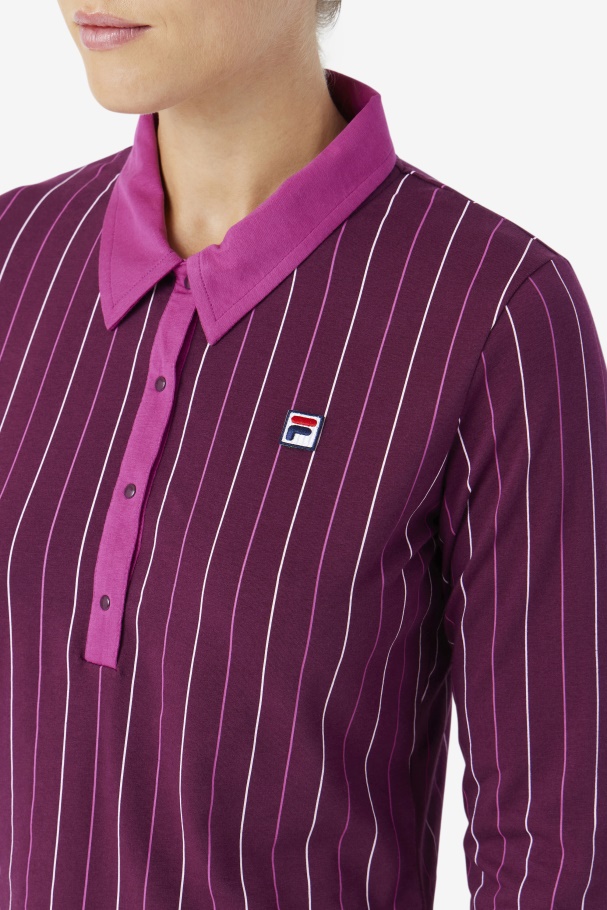 Fila Jada Polo De Manga Longa Uva Vinho/rouge/potpourri