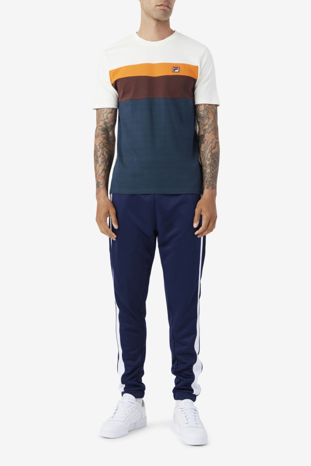 Fila Leary Crew Teal/pedra Marrom/laranja