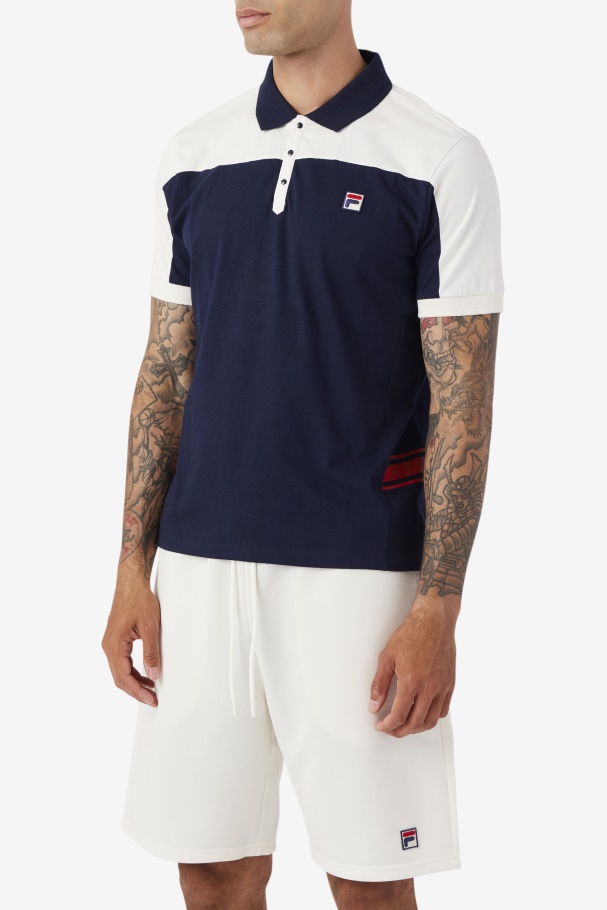 Fila Mivvi Polo Marinho/gardenia/vermelho