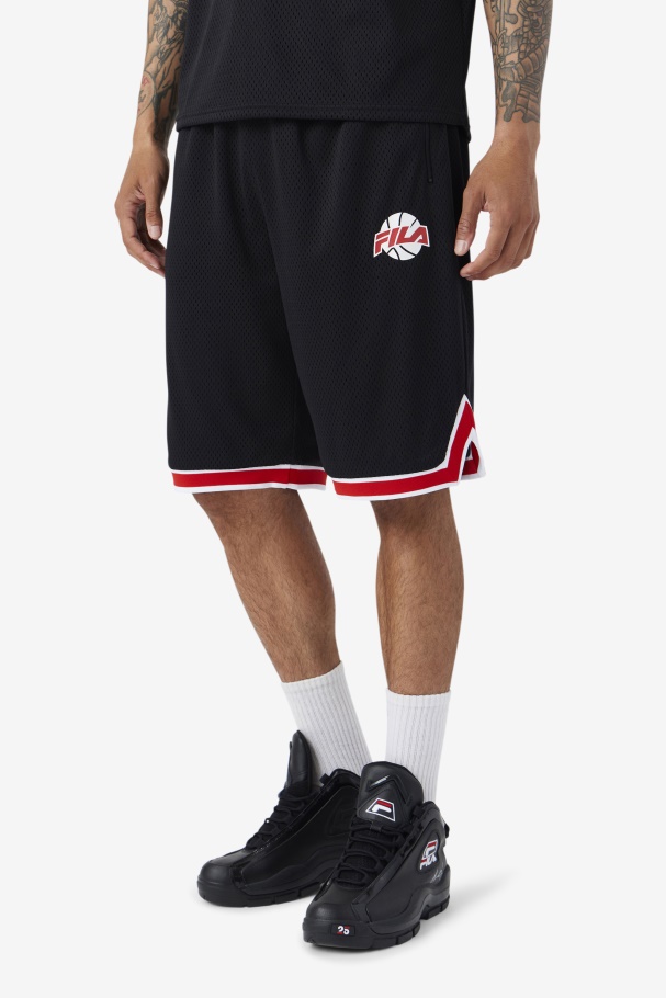 Fila Preto/vermelho/branco Ovi Short De Basquete