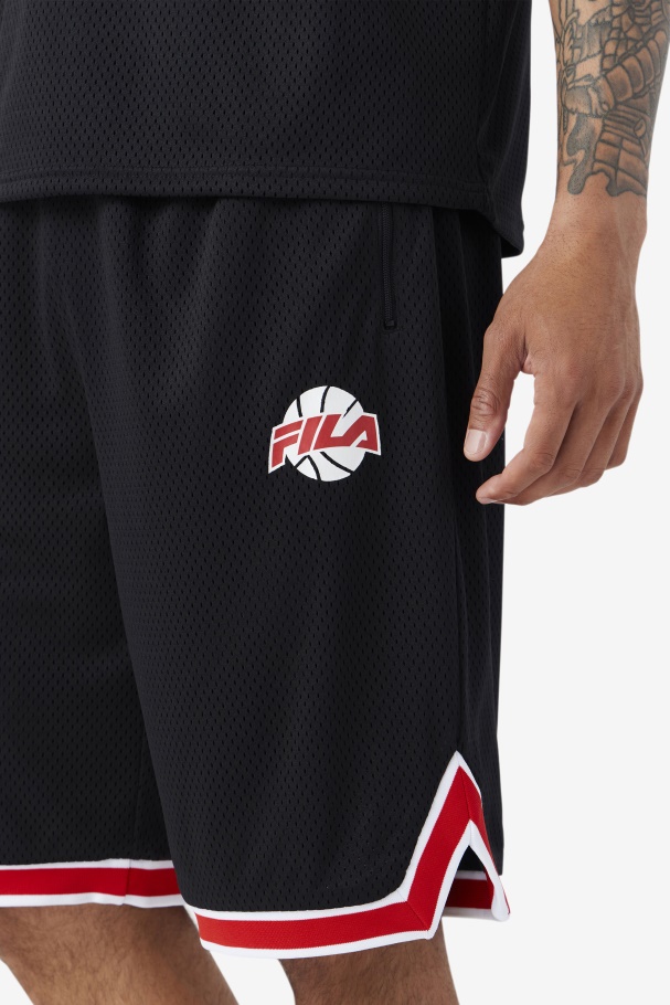 Fila Preto/vermelho/branco Ovi Short De Basquete