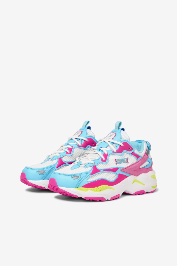 Fila Ray Tracer Feminino Apex Branco/rosa Glo/bluefish