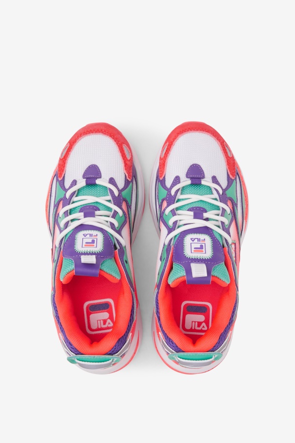 Fila Traçador De Raios Para Crianças Apex Branco/coral Ardente/roxo