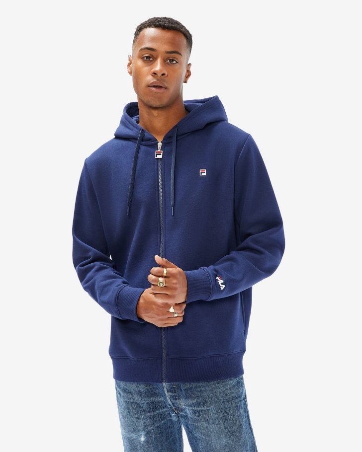 Fila Unissex Badge 20 Zip Hood Novo Navy