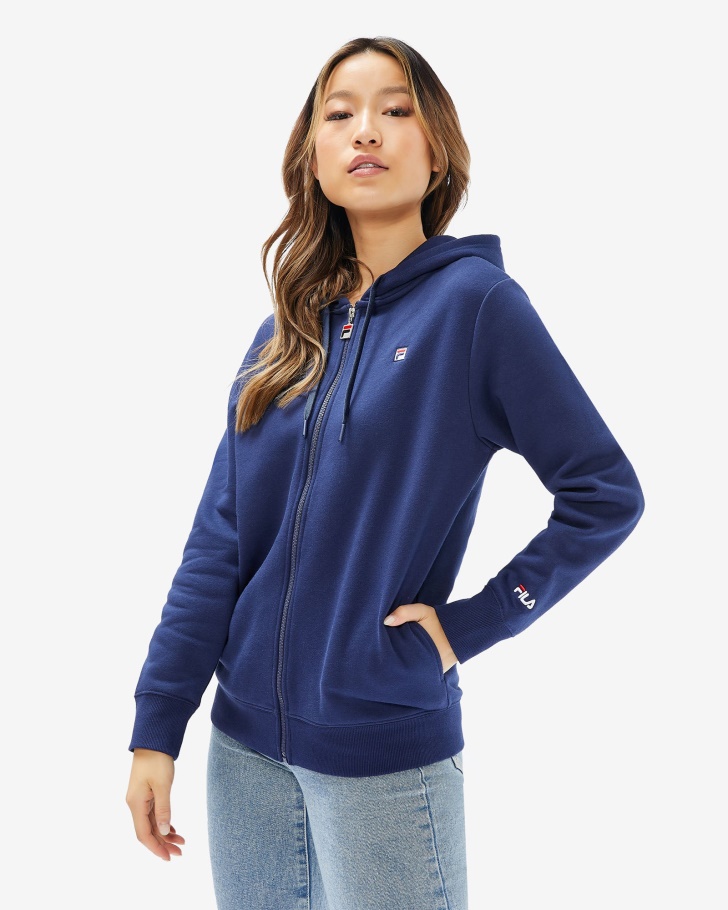 Fila Unissex Badge 20 Zip Hood Novo Navy