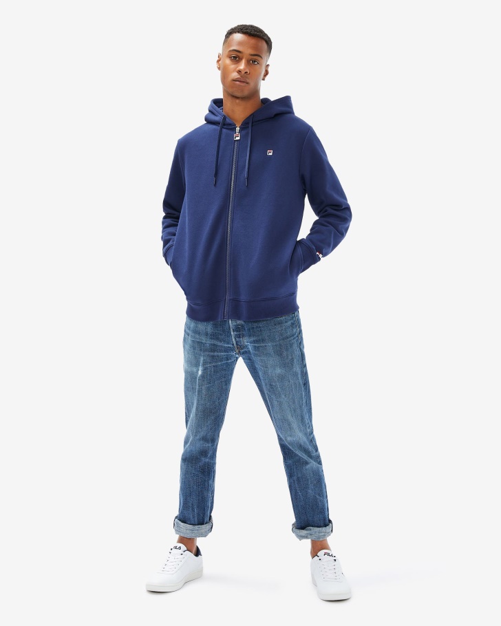 Fila Unissex Badge 20 Zip Hood Novo Navy