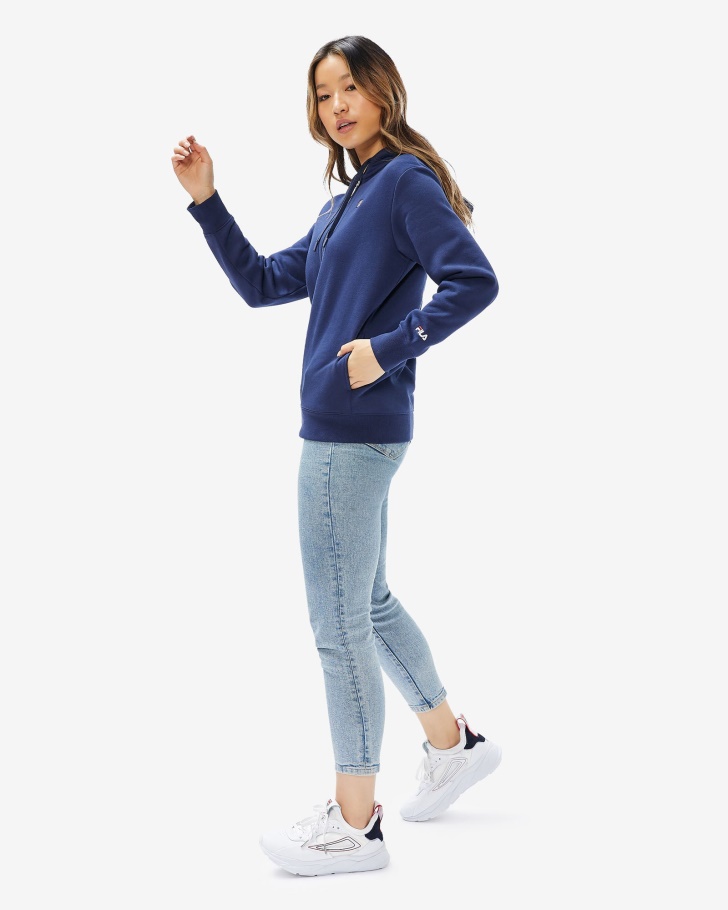 Fila Unissex Badge 20 Zip Hood Novo Navy