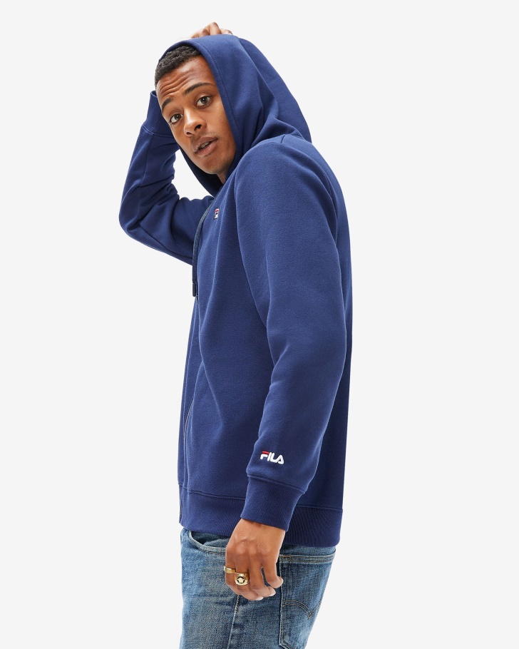 Fila Unissex Badge 20 Zip Hood Novo Navy