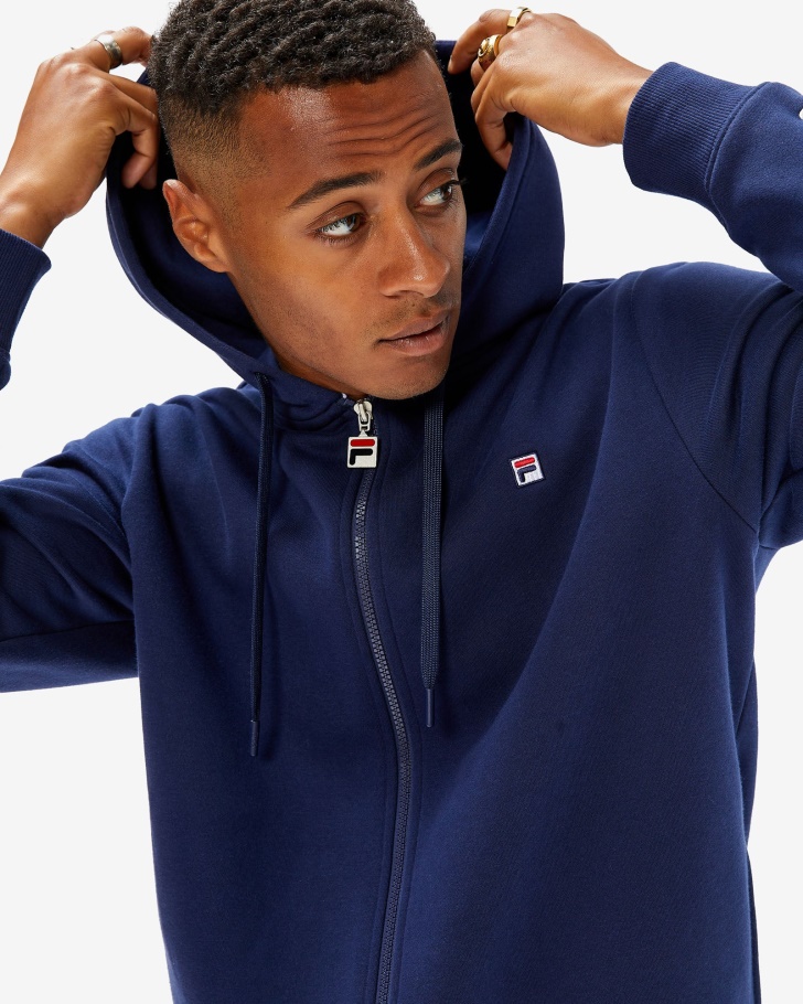 Fila Unissex Badge 20 Zip Hood Novo Navy