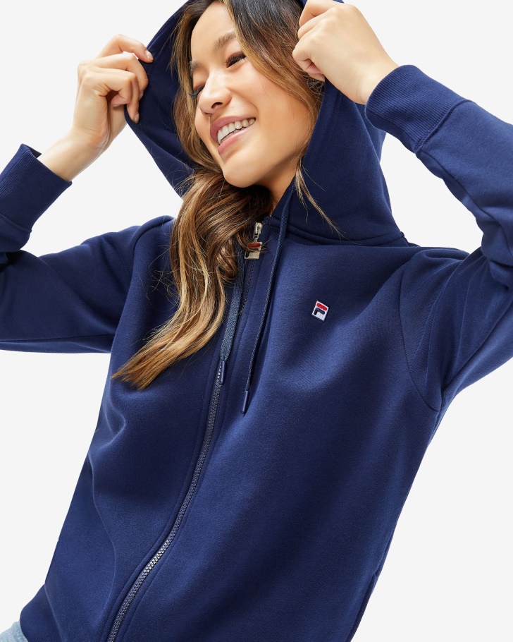 Fila Unissex Badge 20 Zip Hood Novo Navy