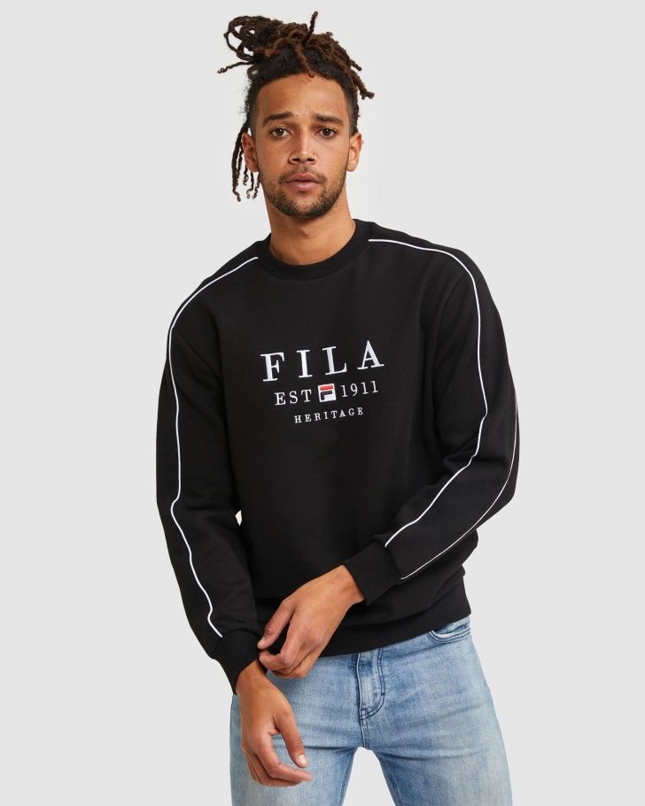 Fila Unissex Heritage Crew Black