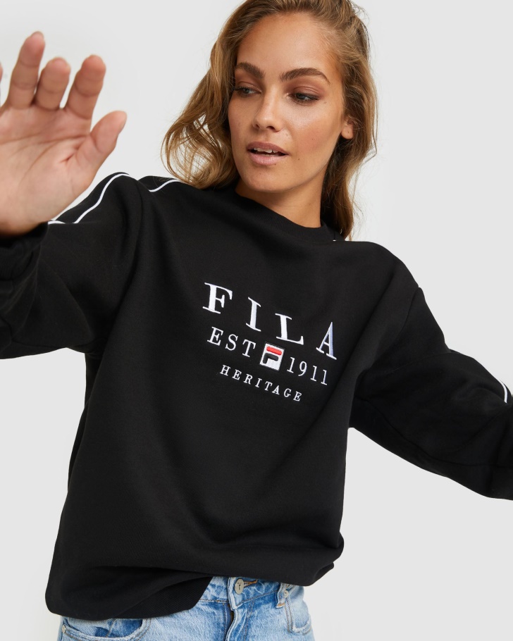 Fila Unissex Heritage Crew Black
