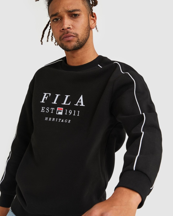 Fila Unissex Heritage Crew Black