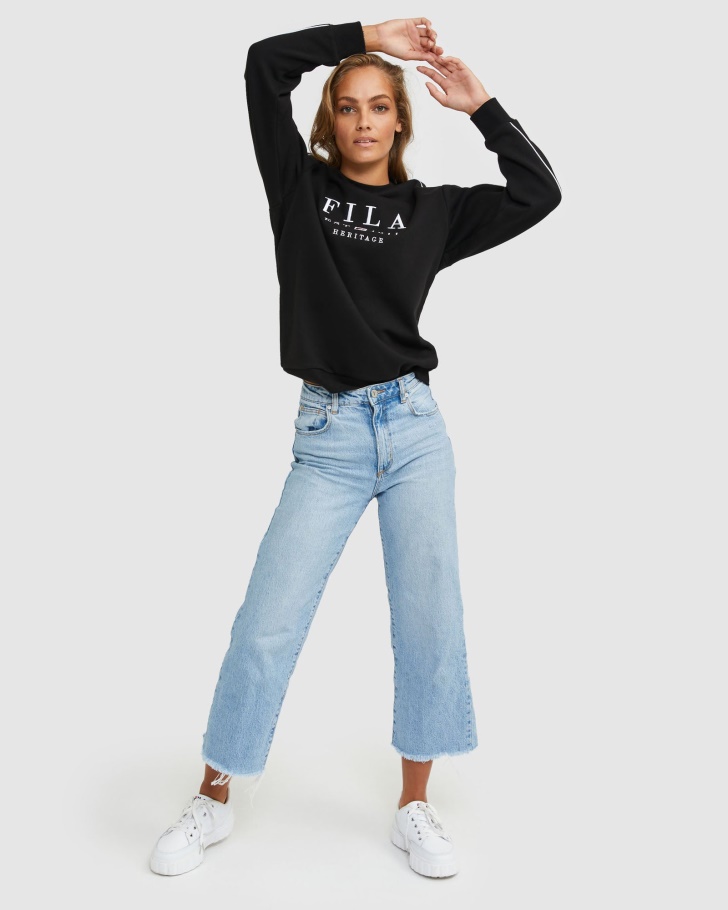 Fila Unissex Heritage Crew Black