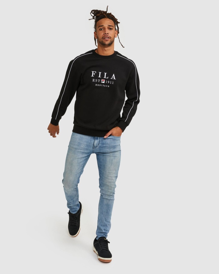 Fila Unissex Heritage Crew Black