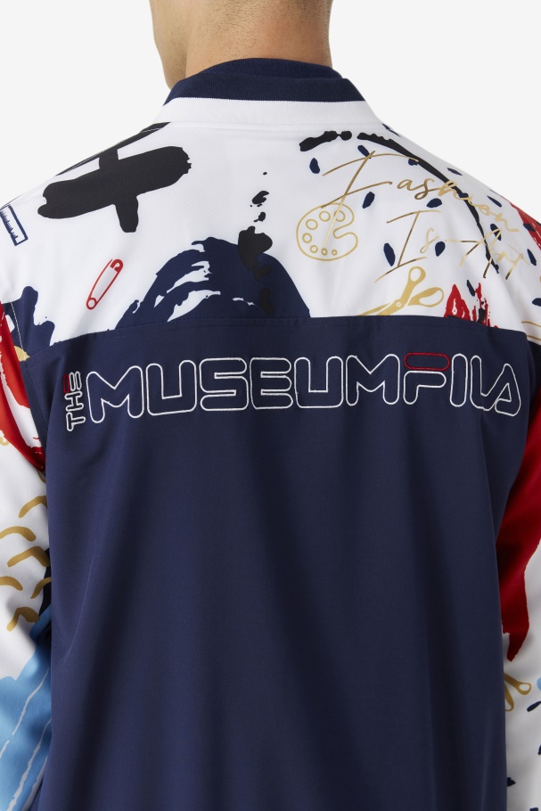 Fila X Jaqueta Estampada Do Museu Pavão/branco/vermelho Fila