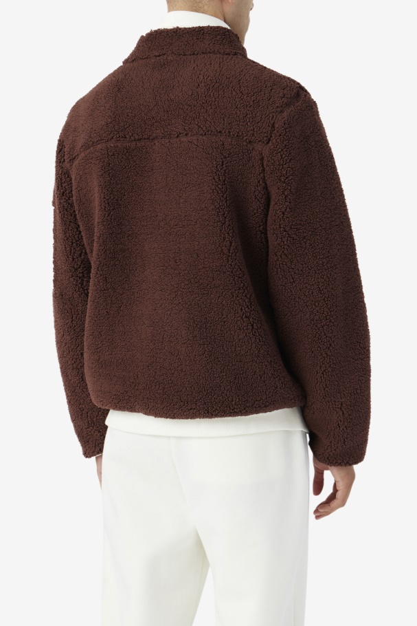 Fila Yale Jaqueta Sherpa Pedra Marrom/garça