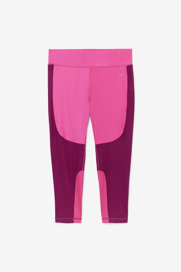 Forza Legging Longa Texturizada Rosa Brilhante/roxo Magenta Fila