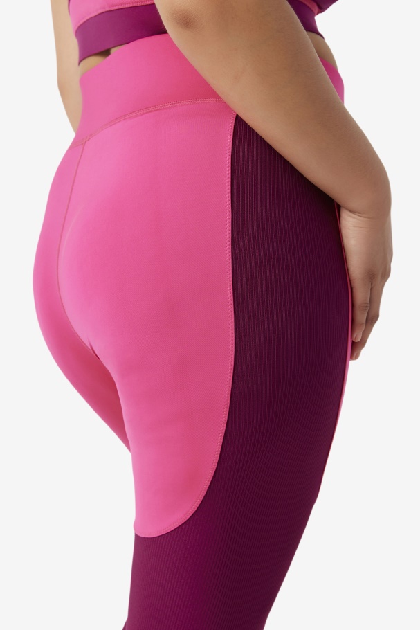 Forza Legging Longa Texturizada Rosa Brilhante/roxo Magenta Fila