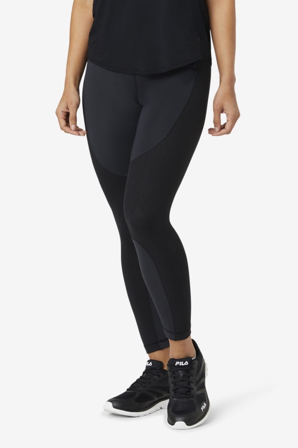 Forza Legging Preta Longa Texturizada Fila
