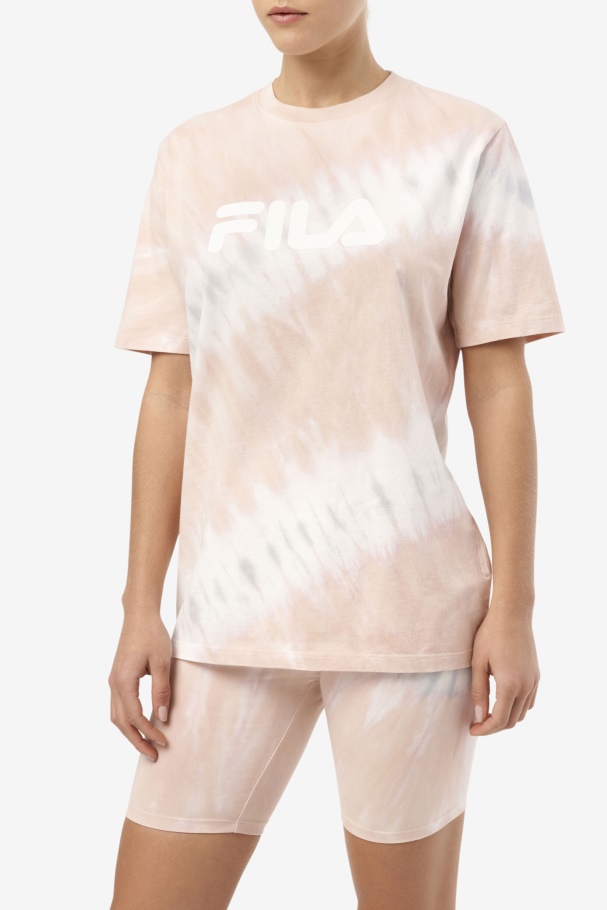 Gardênia/branco/bloco Belga Alivia Tie Dye Tee Fila