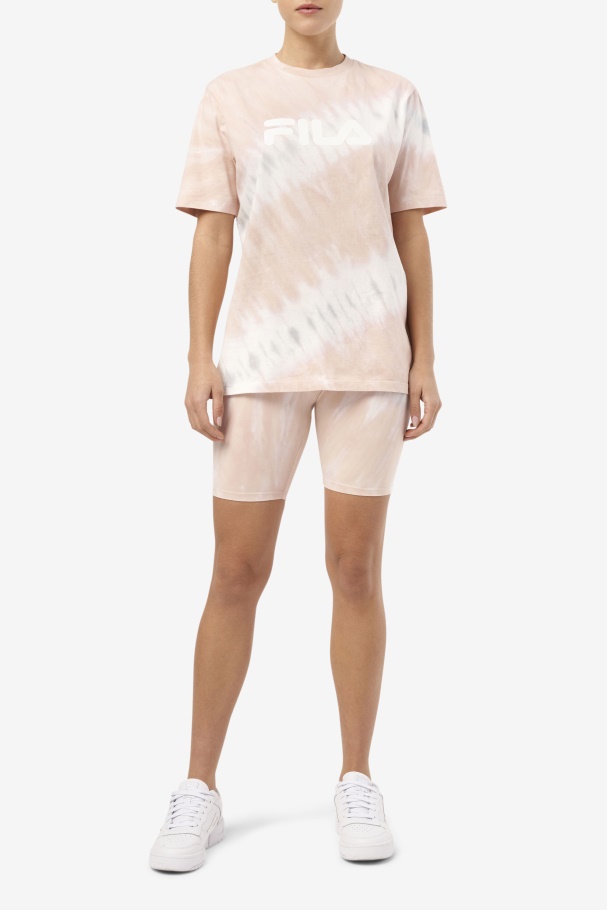Gardênia/branco/bloco Belga Alivia Tie Dye Tee Fila